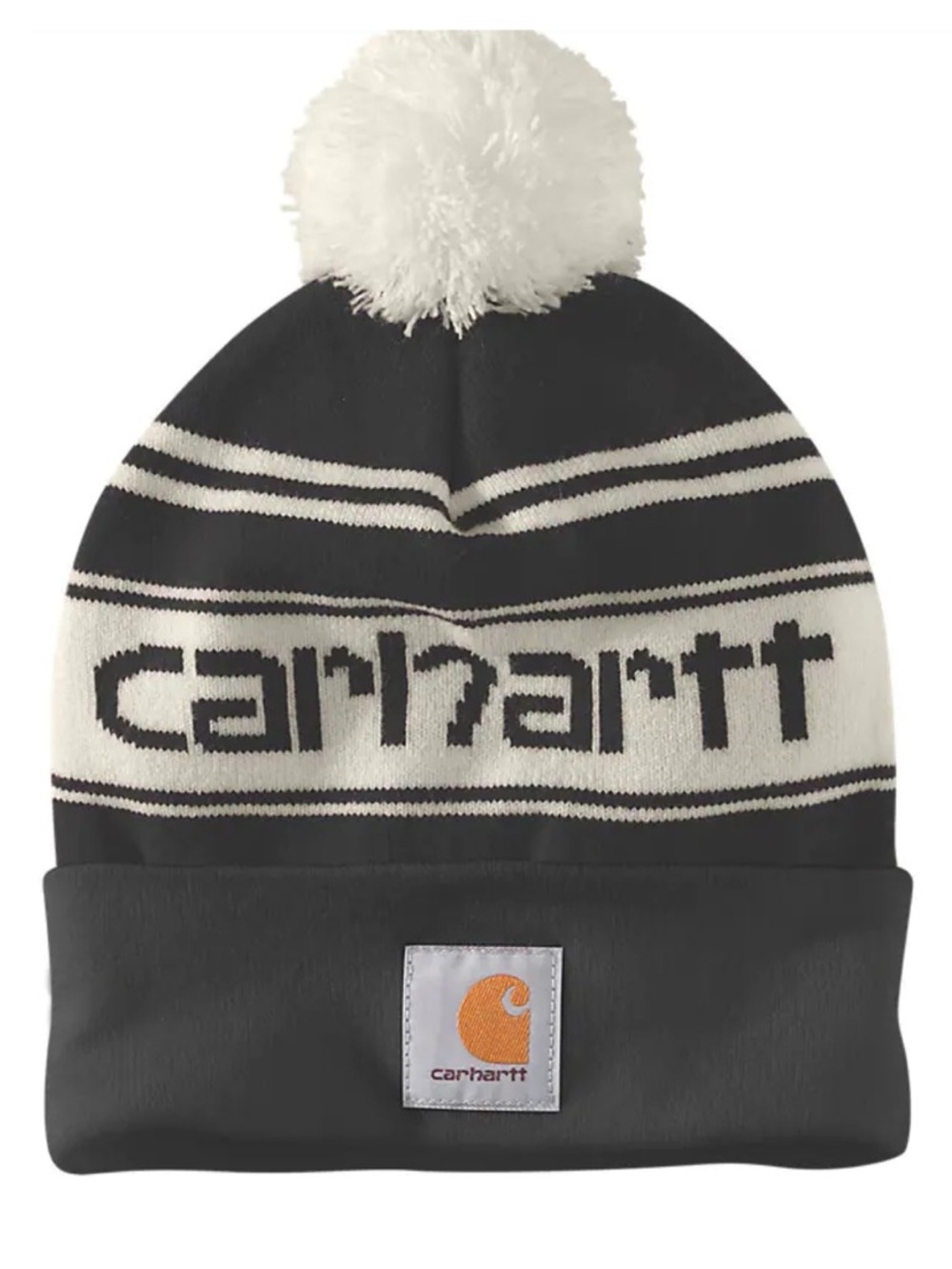 Carhartt Black & White Pom Pom Beanie